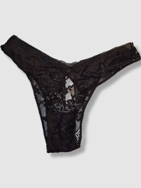 Victoria's Secret Black Lace Thong